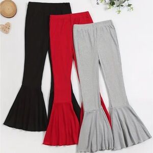 Ribbed Bell bottoms elastic waistband